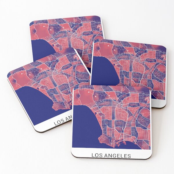 Item preview, Los Angeles California Named City Map - Red-Blue Duotone designed and sold by StylishStacks.