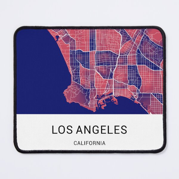 Item preview, Los Angeles California Named City Map - Red-Blue Duotone designed and sold by StylishStacks.