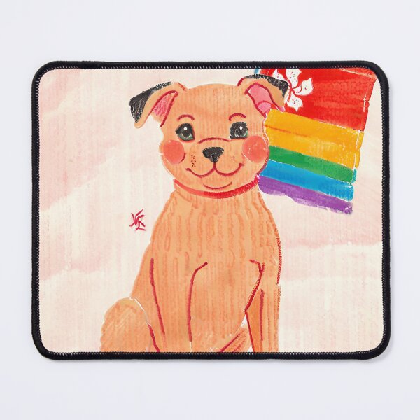 Item preview, Cute gay dog with rainbow gay pride flag and hong kong flag for gay hong kongers gay games designed and sold by emcazalet.