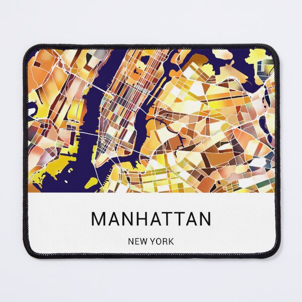 Item preview, Manhattan New York Named City Map - Golden Yellow designed and sold by StylishStacks.