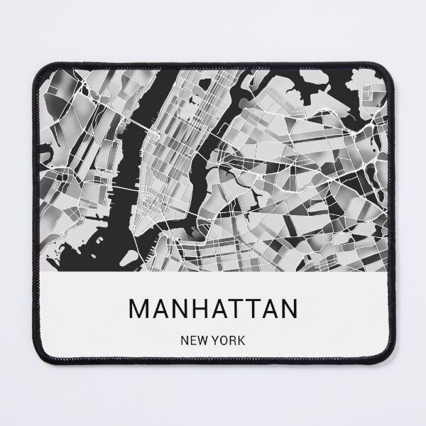Item preview, Manhattan New York Named City Map - Black and White designed and sold by StylishStacks.