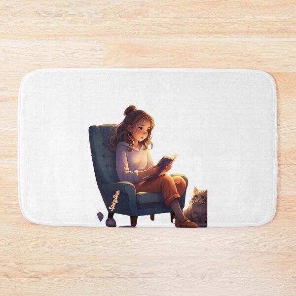 Item preview, Little Girl Sitting and Reading With Meow designed and sold by SpicyOne.