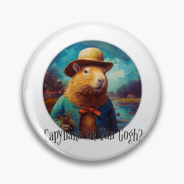 Item preview, Capybara or Van Gogh? Impressionism styled funny painting designed and sold by AgathaZolastore.
