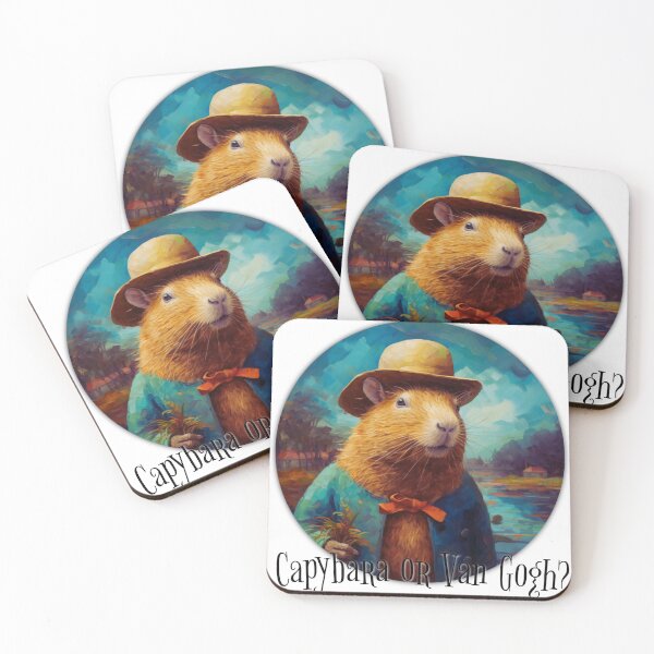Item preview, Capybara or Van Gogh? Impressionism styled funny painting designed and sold by AgathaZolastore.