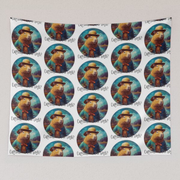 Item preview, ¿Carpincho o Van Gogh? Pintura divertida de estilo impresionista. designed and sold by AgathaZolastore.