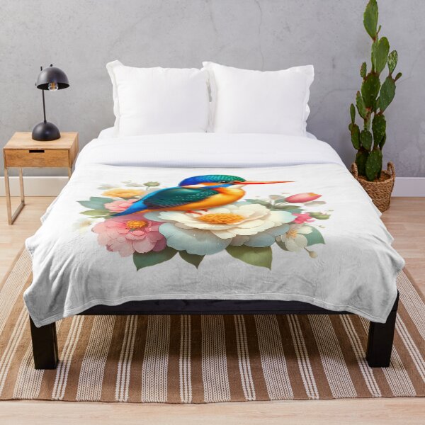 Artikelvorschau, Ein wunderschöner Dschungelzwergfischer (Eisvogel) in schönen Blumen entworfen und verkauft von CreativeSparkzz.