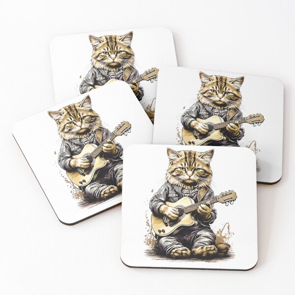 Item preview, Cat Playing a Guitar Vintage designed and sold by ratchawoot.