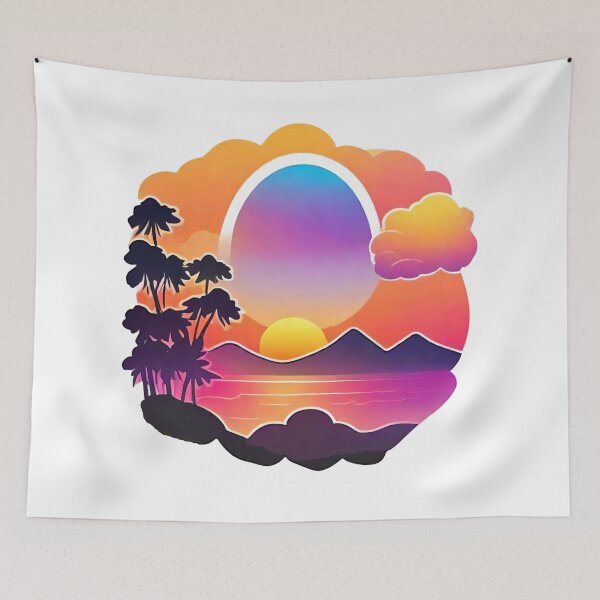 Item preview, Digital Sunset Painting in Vibrant Colors (294) designed and sold by WASjourney.