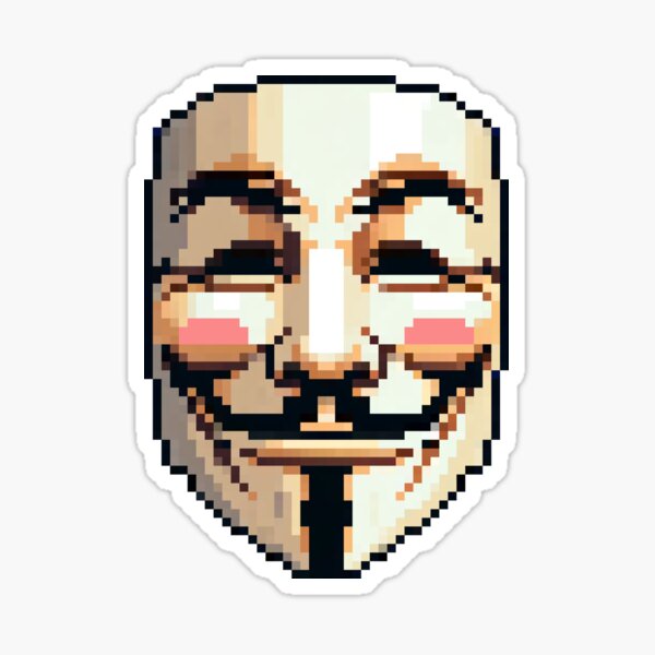 Guy Fawkes Mask - V for Vendetta, Anonymous Icon, Political Protest Sticker