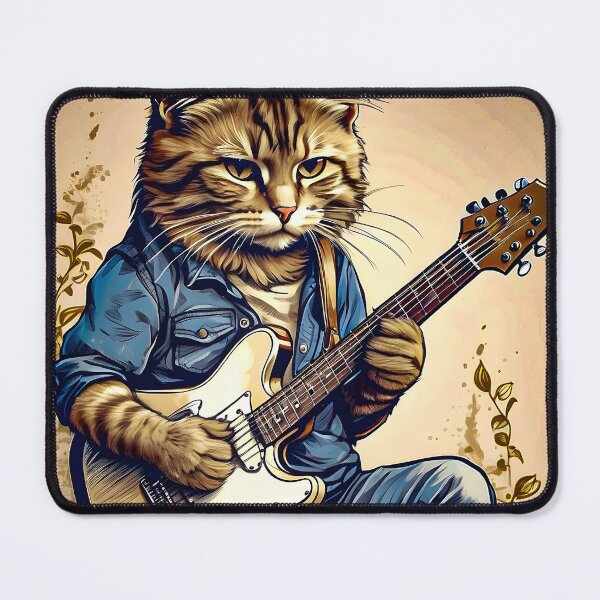 Item preview, Cat Playing a Guitar Vintage designed and sold by ratchawoot.