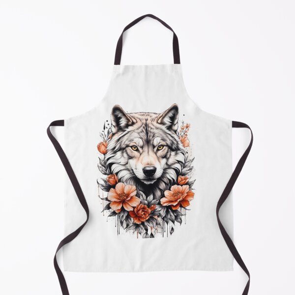 Item preview, Wolf orange floral tatto designed and sold by Mais80.