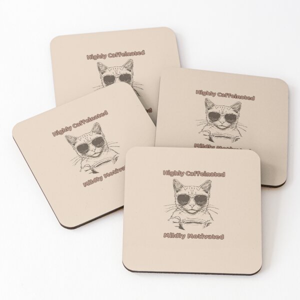 Item preview, Highly Caffinated, Mildy motivate cat theme designed and sold by INSOMNIAC101.