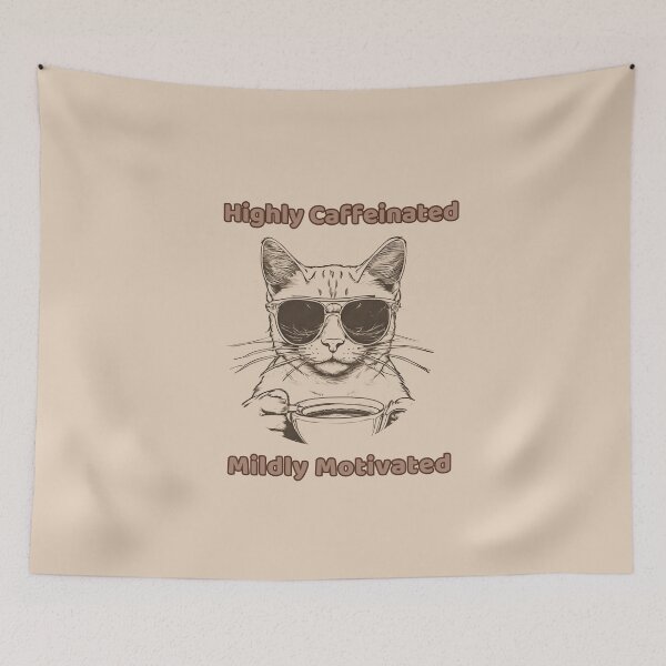 Item preview, Highly Caffinated, Mildy motivate cat theme designed and sold by INSOMNIAC101.