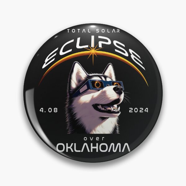 Artikelvorschau, Totale Sonnenfinsternis über Oklahoma, USA, ein Siberian-Husky-Hund mit Sonnenbrille, der zur totalen Sonnenfinsternis aufschaut, Animal Eclipse Viewing Pawty 2024 entworfen und verkauft von jeyel7.