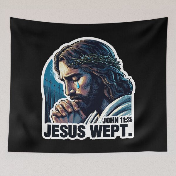Item preview, John 11:35 Jesus Wept Bible Quote Garden of Gethsemane designed and sold by plushism.