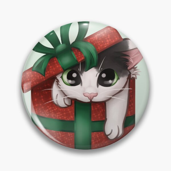 Item preview, Christmas Cat black and white cat designed and sold by PlumeHarfang.