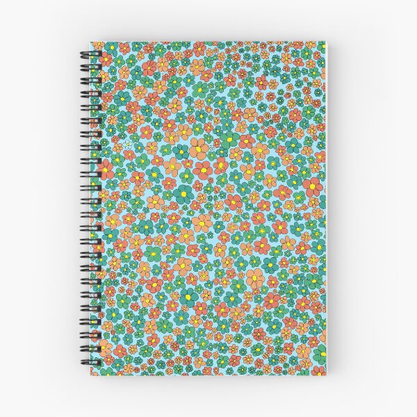 Item preview, green and orange flower patterned designed and sold by AurelsPrints.