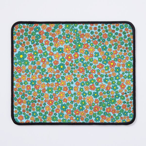 Item preview, green and orange flower patterned designed and sold by AurelsPrints.