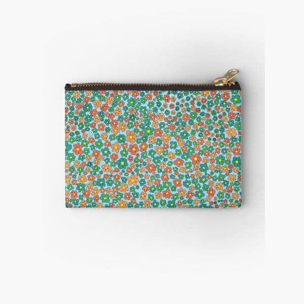 Item preview, green and orange flower patterned designed and sold by AurelsPrints.