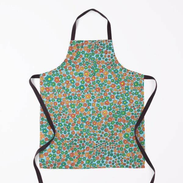 Item preview, green and orange flower patterned designed and sold by AurelsPrints.