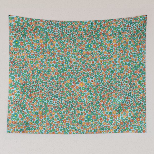 Item preview, green and orange flower patterned designed and sold by AurelsPrints.