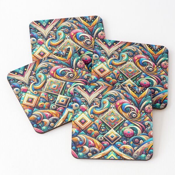 Item preview, Vivid Dreams in Diamond Waves: Psychedelic Pattern designed and sold by ArtComixHaven.