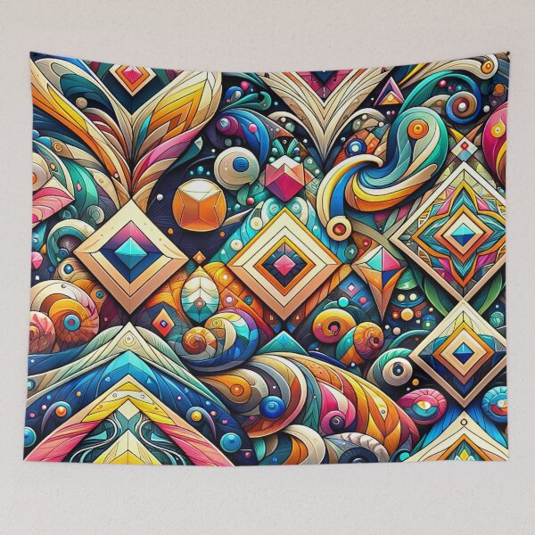 Item preview, Vivid Dreams in Diamond Waves: Psychedelic Pattern designed and sold by ArtComixHaven.