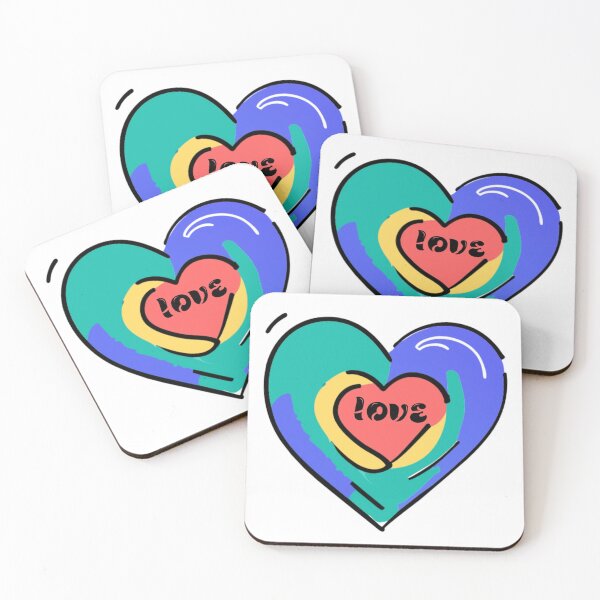 Item preview, Colorful hearts, vintage style designed and sold by BlueMorz.