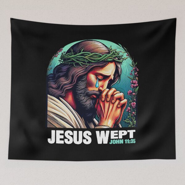 Item preview, John 11:35 Jesus Wept Bible Quote Garden of Gethsemane designed and sold by plushism.