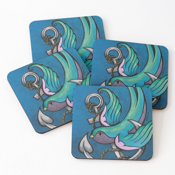 Item preview, Vintage Nautical Seapunk Swallow and Anchor Tattoo Illustration designed and sold by ddpvk.