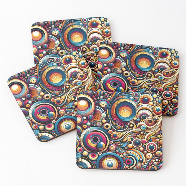 Item preview, Circles of Whimsy: Abstract Orbs in Psychedelic Dance" designed and sold by ArtComixHaven.