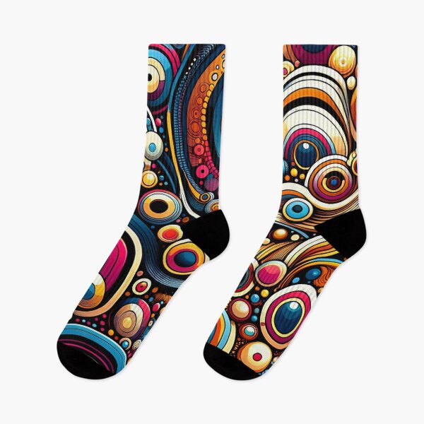 Item preview, Circles of Whimsy: Abstract Orbs in Psychedelic Dance" designed and sold by ArtComixHaven.