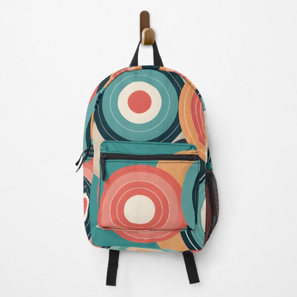 Item preview, Mid Century Modern Geometric Circles Coral Cyan designed and sold by Prints and Lifestyle.