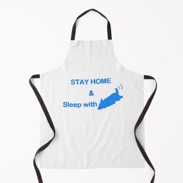 Item preview, Stay Home & Sleep with Dog white and blue minimal design designed and sold by lazycat14.