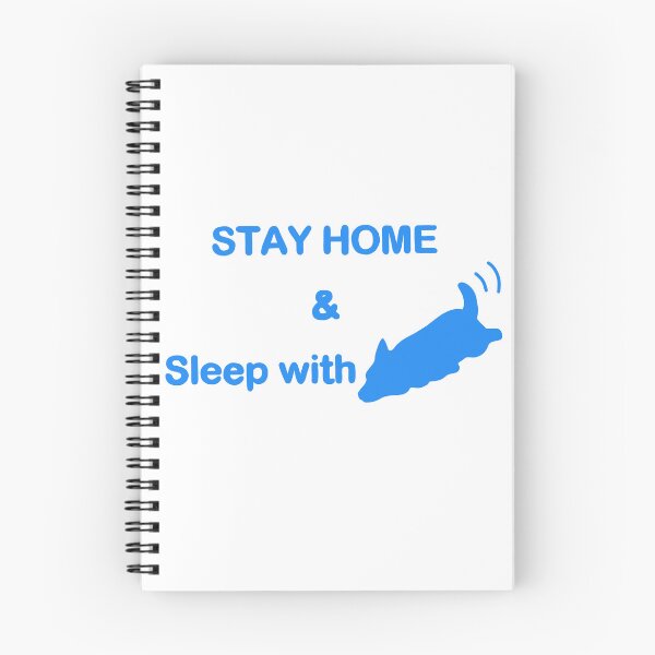Item preview, Stay Home & Sleep with Dog   white and blue minimal design designed and sold by lazycat14.