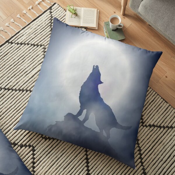 Howling Wolf Floor Pillow