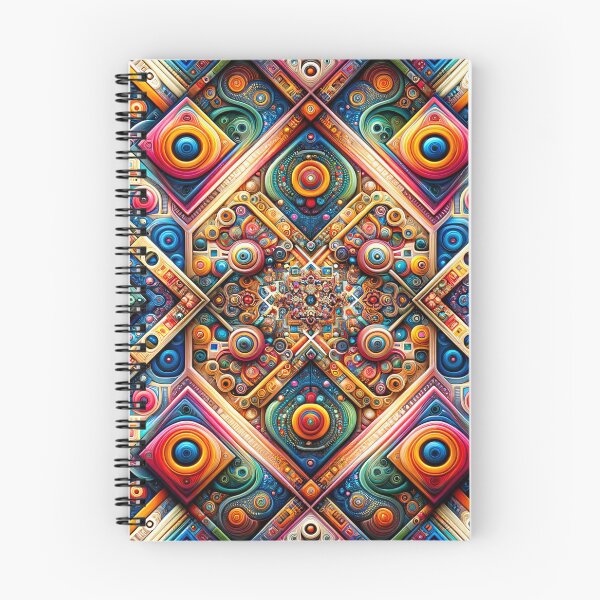 Item preview, psychedelic Geometric Fusion: Abstract Squares in Vivid Harmony designed and sold by ArtComixHaven.