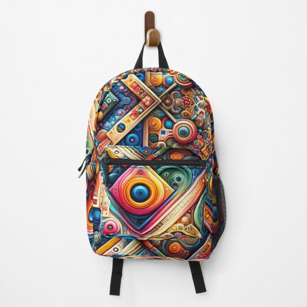 Item preview, psychedelic Geometric Fusion: Abstract Squares in Vivid Harmony designed and sold by ArtComixHaven.