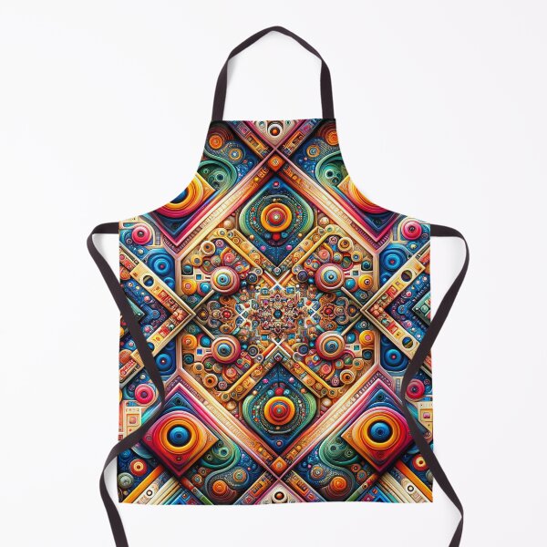 Item preview, psychedelic Geometric Fusion: Abstract Squares in Vivid Harmony designed and sold by ArtComixHaven.