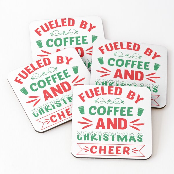 Item preview, Fueled By Coffee And Christmas Cheer Cute Retro Coffee Lover Stocking Stuffer Gift designed and sold by shopbakas.