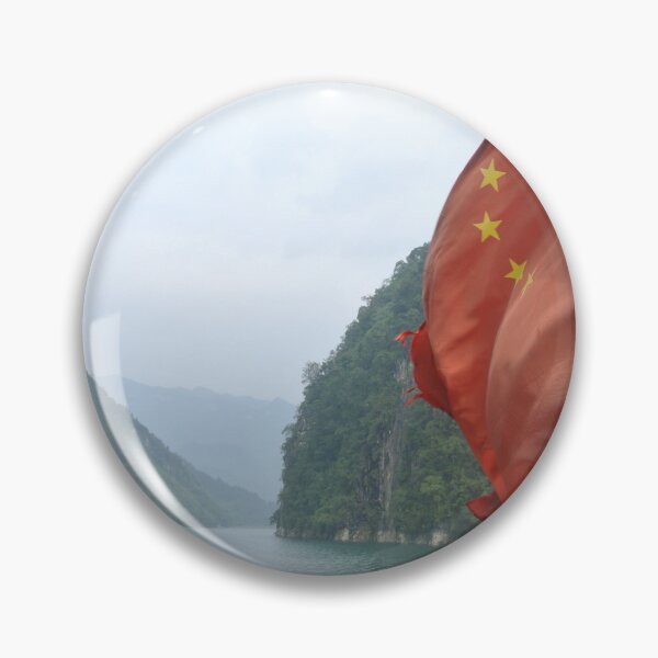 Item preview, Chinese Flag against mountains designed and sold by errudd.