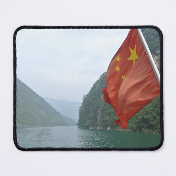 Item preview, Chinese Flag against mountains designed and sold by errudd.