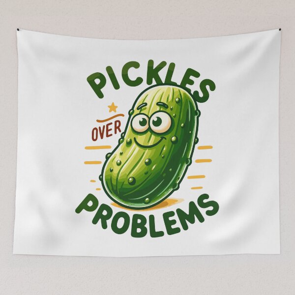Item preview, Smiling Pickles Over Problems Groovy Retro designed and sold by CosyTeal.