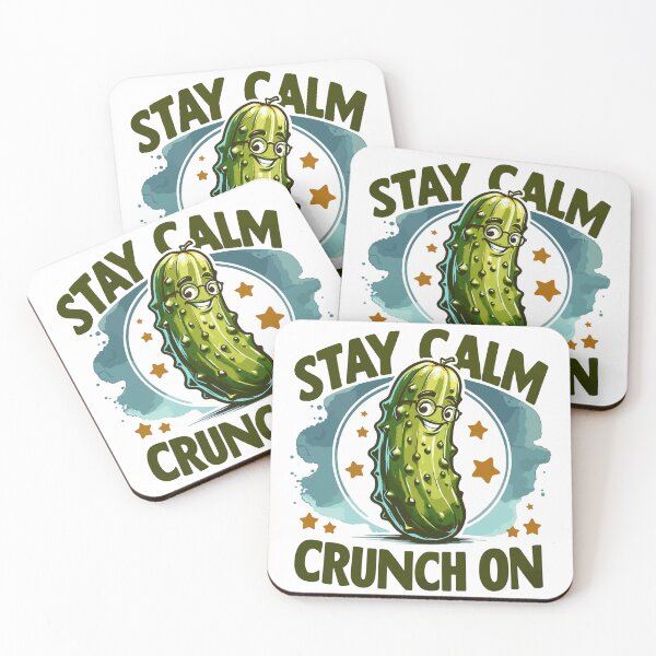 Item preview, Stay Calm And Crunch On Happy Pickle Retro designed and sold by CosyTeal.
