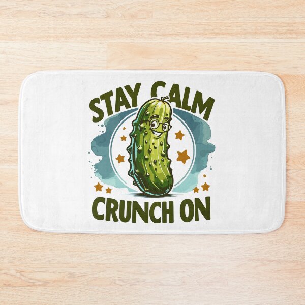 Item preview, Stay Calm And Crunch On Happy Pickle Retro designed and sold by CosyTeal.