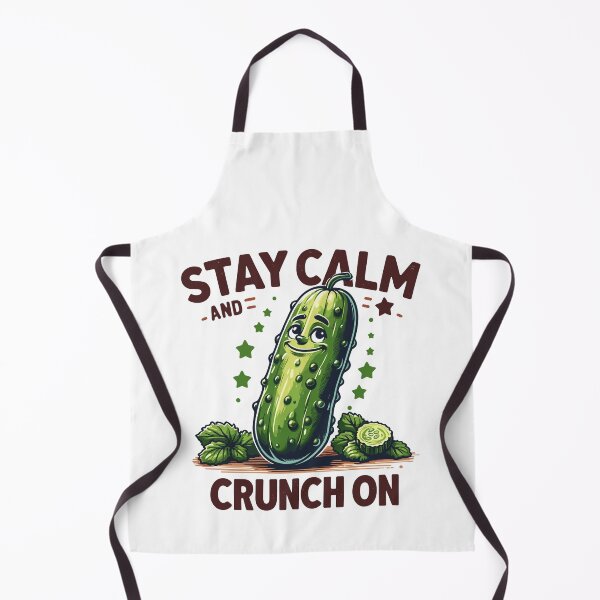 Item preview, Stay Calm And Crunch On Smiling Pickle Retro designed and sold by CosyTeal.