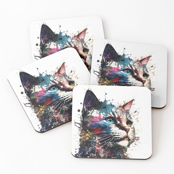 Item preview, Cat I in splashed paint effect designed and sold by Jerhus.