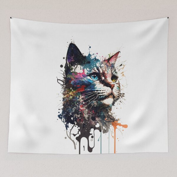 Item preview, Cat I in splashed paint effect designed and sold by Jerhus.