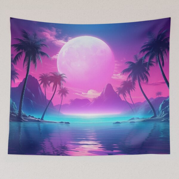 Item preview, Luminous Tropics: Sunset Synth Serenity designed and sold by Mullet Monkey.