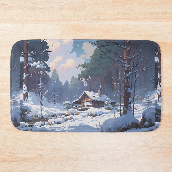 Item preview, Snowy scene of a cottage in the woods - Pixel art designed and sold by octoboobs.